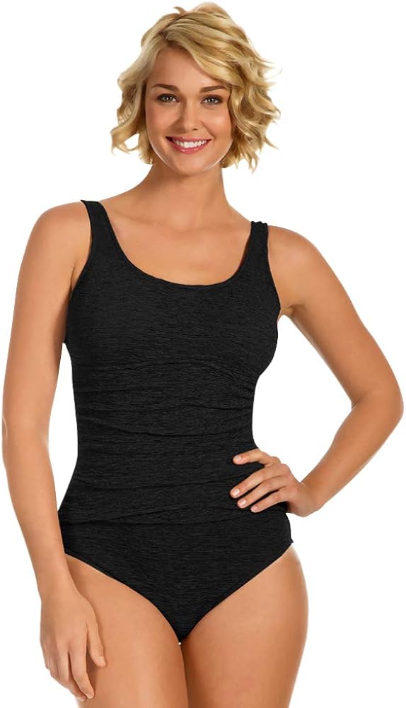 krinkle long torso swimsuit