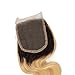 Dingli Hair 4x4 Free Part Ombre Blonde 1 Piece Closure 100% Brazilian Virgin Hair Body Wave Swiss Lace Closure with Baby Hair #1b/613 (16 inch)