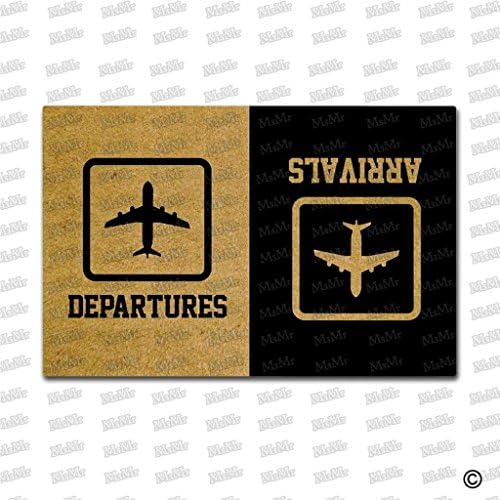 qicaiyang MsMr Entrance Floor Mat Funny Doormat Arrivals Departures Door Mat Outdoor Indoor Rubber Mat Non-woven Fabric Top 18"x30"