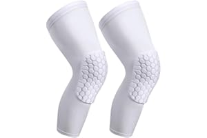 PISIQI Knee Pads Compression Pads Long Leg Sleeve Collision Avoidance Brace Protection Knee Sleeve for Basketball Football Volleyball Cycling (1 Pair)