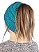 Funky Junque Women's Ponytail Winter Hat for Adults, Soft Knit Criss Cross Beanie Bun Hat, Durable and Stretchy - Teal