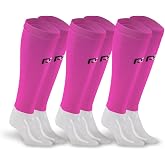 PRO Compression Marathon Calf Sleeve, Pink, Large/X-Large (3-Pack) | Footless Compression Shin Splint Support for Men and Women