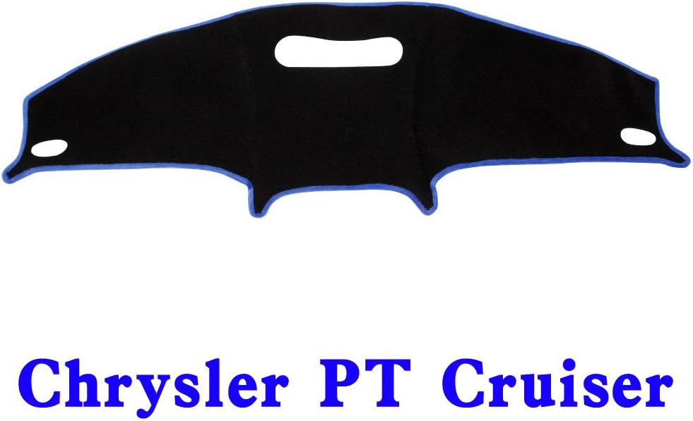 JIAKANUO Auto Car Dashboard Carpet Dash Board Cover Mat Fit for Chrysler (PT Cruiser 01-05, Black-Blue MR-015)