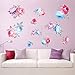 decalmile Rose Flower Wall Decals Bedroom Wall Art Stickers Living Room Sofa Backdrop TV Wall Decoration
