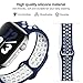 OriBear Compatible for App le Watch Band 44mm 42mm, Breathable Sporty for iWatch Bands Series 4/3/2/1, Watch Nike+, Various Styles and Colors for Woman and Man(M/L,Blue-White)