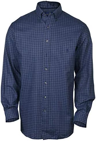 Men's Big & Tall Twill Button Down Shirt-Blue