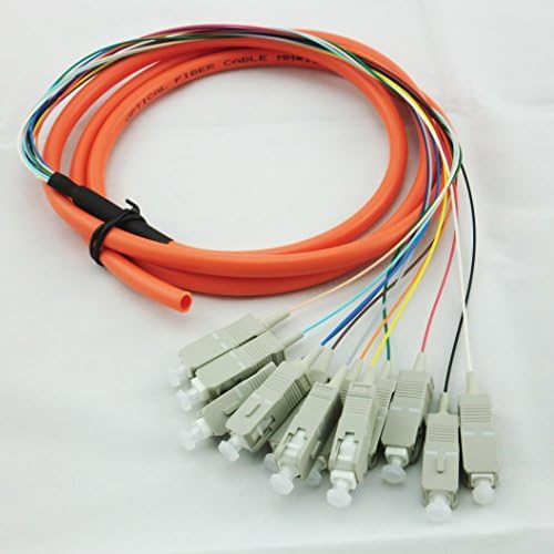 12 Cords 1.5 Meter 1Gbps OM1 MM Multi Mode 62.5/125 SC UPC Bundles Fiber Optic Pigtail