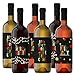 Oh Fun Christmas Wine Label Stickers Set of 9 Holiday Party Decorations - Multi-Use Decals for Festive Ways to Gift - 3 Different Designs - Paper Clever Party