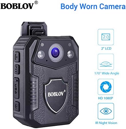 BOBLOV 1080P HD Body Worn Camera,Portable Multi-Functional 170° IR Night Body Mounted Camer Vision DVR Video for Police Officers, Security Guards and More (Built in 64GB)