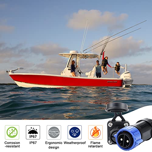 Trolling Motor Plug Receptacle Set, Briidea Marine Boat DC Power