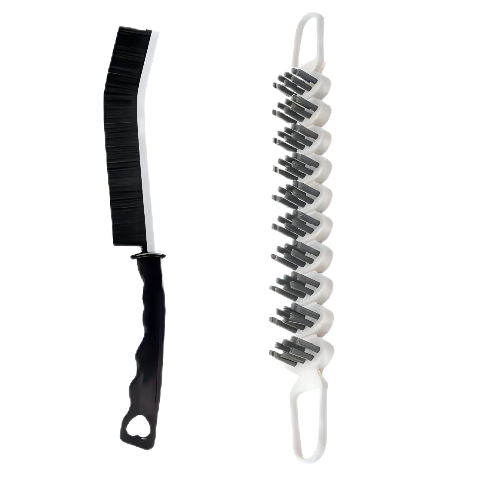 2 Pcs Crevice Cleaning Brush Cleaning Supplies Cleaning Tools Grout Brush Scrub Brush Flexible Hard Bristle Gap Brush for Cleaning Household Use Bathroom Kitchen 2 Types (Black&White)