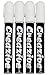 Creazive White Liquid Chalk Markers 6mm Reversible Fine/Chisel Tip - 4 Pack for Bistro Menu Board Mirror Whiteboard Glass Window Markers - Erasable Chalk Ink Pens For Kids & Artist