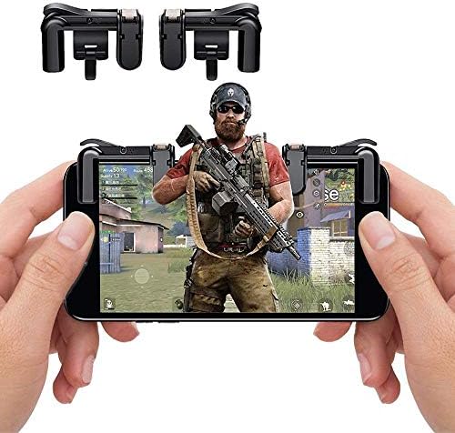 Mobile Game Controller, Sensitive Shoot and Aim Keys L1R1 Shooter Mobile Shooting Games Controller for PUBG/Fortnite/Rules of Survival/Knives Out, Gaming Triggers for iOS and Android (Left+Right)