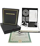 Corpkit Customized Thriftkit Corporate Kit with Printed Minutes & Bylaws/Operating agreement, Black Binder, Slipcase, Corporate Seal, Certificates with Stubs-(Corporation)