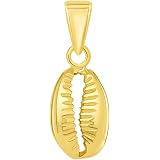 14k Solid Gold Cowrie Shell Necklace 