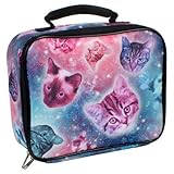 Nailhead Outer Space Galaxy Cat Kittens Lunch Box