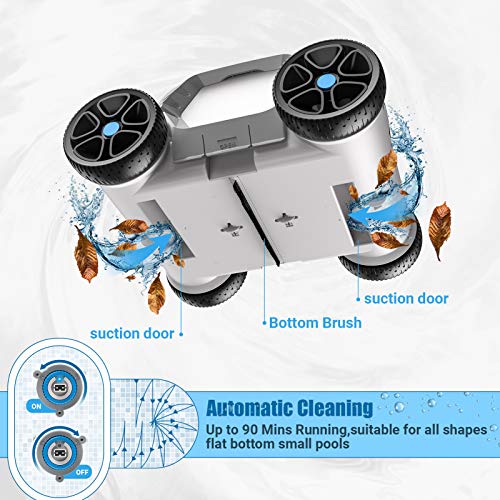 OT QOMOTOP Robotic Pool Cleaner, Cordless Automatic Pool Cleaner with