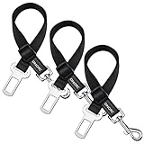 OMorc Dog Seat Belt, [3 Pack] Dog Harness Pet Car Vehicle Seatbelt Pet Safety Leash Leads for Dogs/Cats, Nylon Fabric Material, 19-27 Inch Adjustable - Black