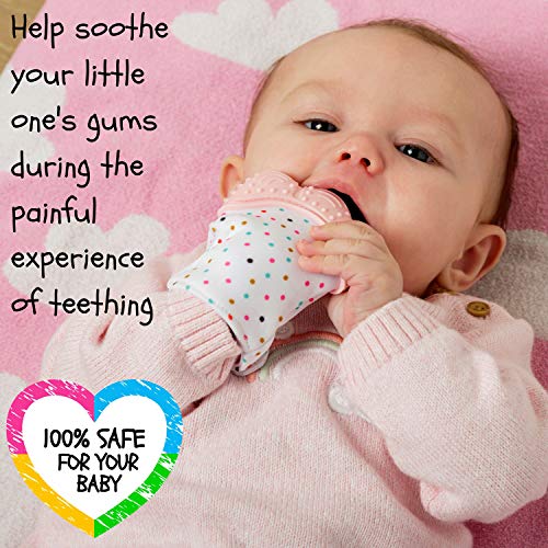 Teething Mittens for Babies with Baby Food Feeder Pacifier | Teether Set Perfect to Soothe Tender Gums | Fruit Feeder Pacifiers Safe Way to Introduce Solid Foods | Ideal Teething & First Baby Feeding - Thumbnail 2