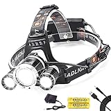 Led Headlamp,AstaaCity Brightest 8000 Lumen Flashlight,Rechargeable 18650 Headlight Flashlights Waterproof Hard Hat Light,Best Head Lights for Camping Running Hiking