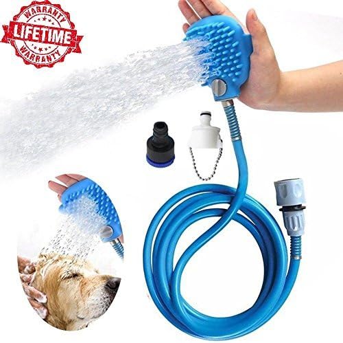 XIANLIN 2018 Newest Dog Bath Tool 【Improved】 Dog Shower Sprayer and Scrubber in-One, Shower Head for Dogs with 7.5 Foot Hose, Indoor and Outdoor Use for Pet Bath, Pet Shower for Dog Grooming