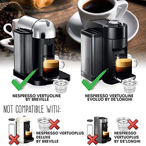 Fictory Kaffeekapsel, Wiederverwendbare Kaffeekapseln aus Edelstahl, geeignet für Nestle Nespresso Vertuoline… – Bild 6