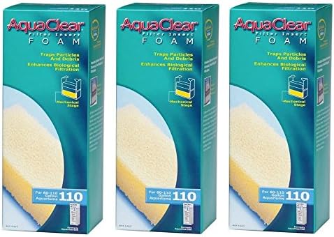 3 pack AquaClear 110 Power Filter Foam Filter Insert. A-623