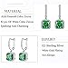 7.85Ct Green Emerald Leverback Dangle Earrings with Halo Cubic Zirconia