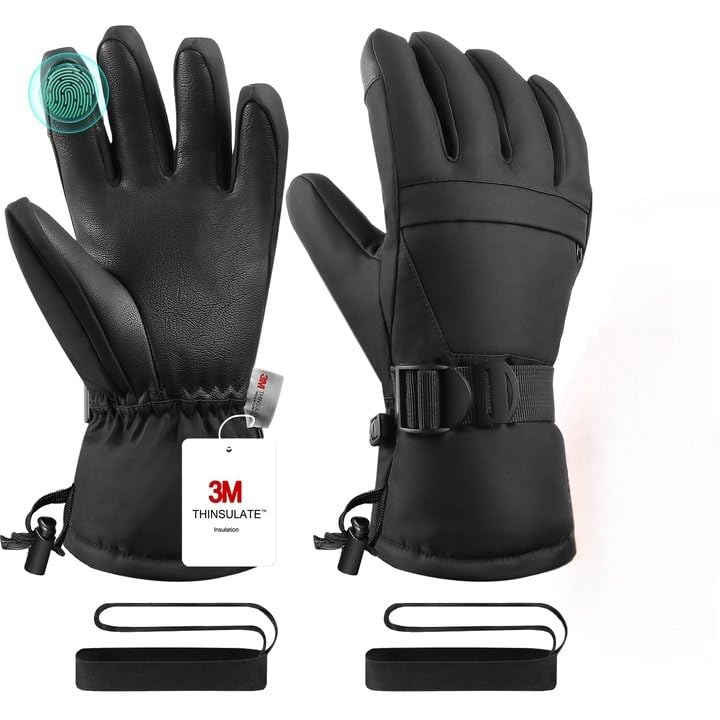 Ski ,Snow Gloves,3M Thinsulate Waterproof Cold Weather Winter Gloves for Parent- Cycling, Driving, Running