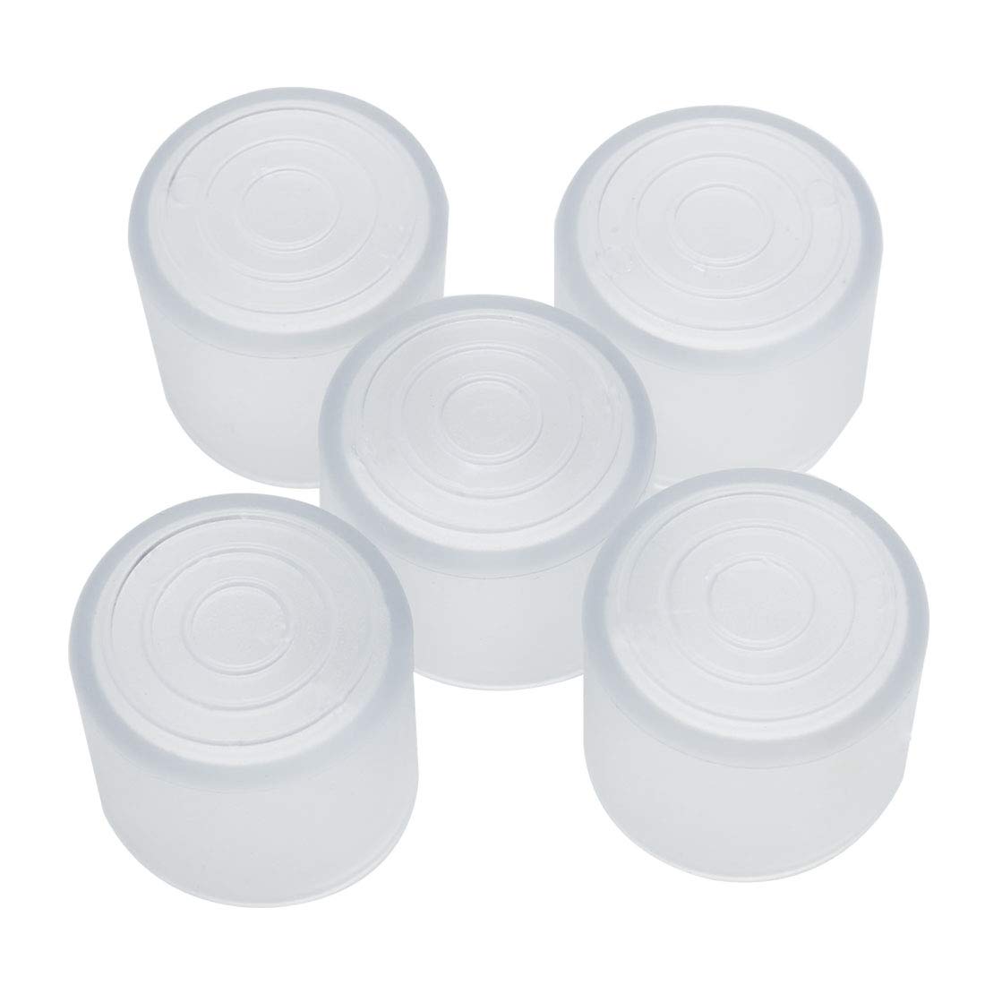 Sourcingmap Clear PVC Chair Leg Caps End Tip Feet Cover Furniture Glide Floor Protector 5pcs 1.18" 30mm Inner Diameter, Reduce Noise Prevent Scratch