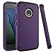 SKYLMW Moto G5 Plus Case, Three Layer Heavy Duty High Impact Resistant Hybrid Protective Cover Case for Moto G Plus (5th Generation),Purple/Black