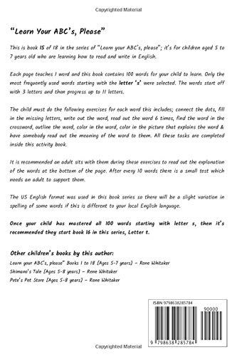 Letter S Learn Your Abc S Please Whitaker Rene Amazon Com Books