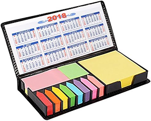 PINZO™ Sticky Note Memo Pad with Arrow Flags in PU Leather Case with 2018 Calendar