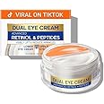 SKIN ULTIMA Dual Eye Cream with Advanced Retinol, Peptides, Caffeine for Puffy Eyes and Dark Circles, Wrinkles, Anti Aging, Under Eye Bags Treatment, Instant Tightener, Fragrance Free, 0.68 OZ