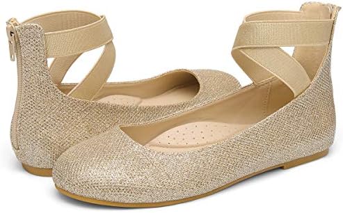 VILIYA Women's Knitted Casual Flats Breathable Ballet Shoes Comfortable Square Toe Lightweight Slip On Loafers