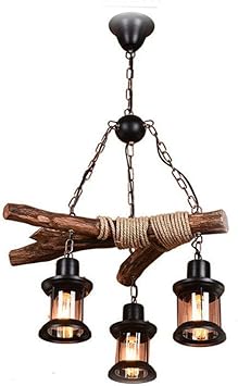 Vintage Chandelier Retro Industrial Pendant Lampe Hangende Lampe E27 Holz Metall Pendel Lampe Fur Wohn Esszimmer Restaurant Cellar Cafe Bar 3 E27 Lampe Halter Amazon De Kuche Haushalt