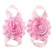 Miugle Baby Girls Barefoot Sandals Newborn Sandals Summer Shoes Pink