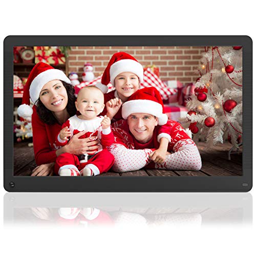 Aazomba 17 Inch Digital Picture Frame with High Resolution 1920×1080 16:9 IPS Screen, Motion Sensor, 1080P Video Player, Music, Slideshow, Breakpoint Play, Auto Power On/Off, Remote Control