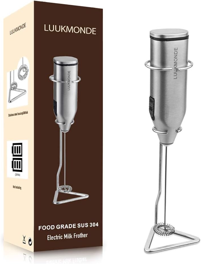 Electric Milk Frother Stainless Steel Handheld Small Whisk