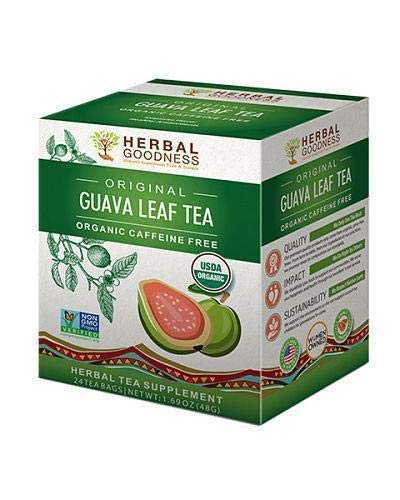 Guava Leaf Tea - Carb Blocker | Fat Burner | Blood Sugar Support | Hair Re-Growth, Skin & Nails | Sleep Aid - Organic, Kosher | 100% Pure - Energy Boost | Digestion & Immunity - 24 Teabags made in USA