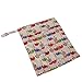 OULII Cartoon Elephant Pattern Washable Reusable Waterproof Zippered Baby Cloth Diaper Nappy Bag Wet Dry Bag Tote with Soft Snap Handle