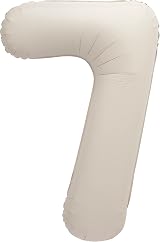 Unique Giant Foil Number 7 Balloon 86 cm Matte Nude Colour Pack 1 view 1