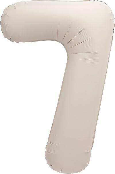 Unique Giant Foil Number 7 Balloon 86 cm Matte Nude Colour Pack 1