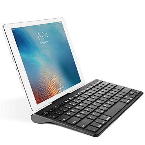 OMOTON Ultra-Slim Bluetooth Keyboard with Sliding Stand iPad 2018, iPad 2017, iPad Pro, iPad Mini 4/3/2/1, iPad 4/3/2, iPhone 8/8 Plus, iPhone X and Other Bluetooth Enabled Devices, Black