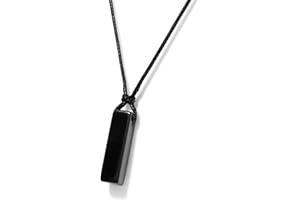 LIT WALL Crystal Necklaces for Women Gemstone Pendant Necklace Adjustable Handmade Black Rope Natural Stone Spiritual Necklace Energy Crystals and Healing Stones Necklace for Men