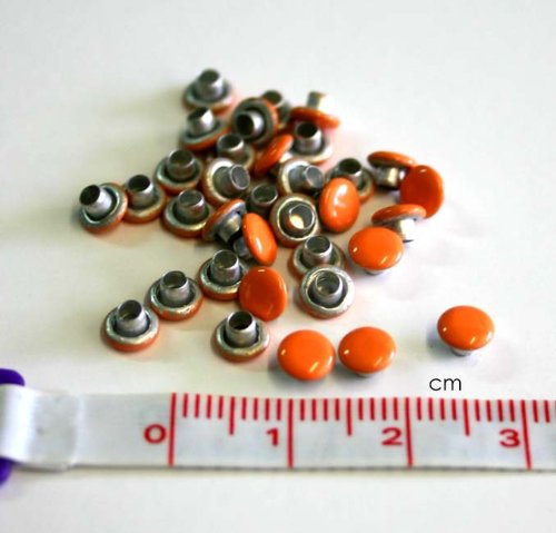 1/8" Apricot Top Painted Flat Top Round Eyelets - 50 Pack