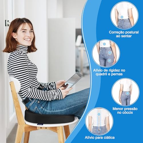 Almofada Cóccix Ortopédica Ergonômica Viscoelastico Espuma para Alívio Nervo Ciático e Hemorroida