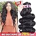 Colorful Queen Brazilian Virgin Hair Body Wave Remy Human Hair 3 Bundles Brazilian Hair Weave Bundles for Women Natural Black Color 8 10 12Inch