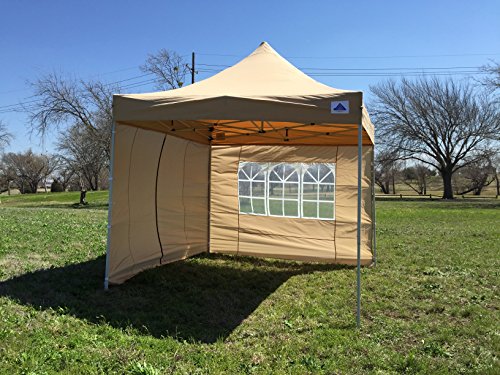 10'x10' Pop up Outdoor Instant Folding Wedding Canopy Party Tent Gazebo EZ TAN - F Model Commercial Frame By DELTA Canopies