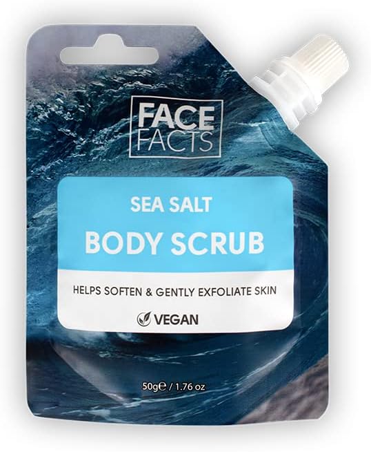 Face Facts Sea Salt Body Scrub 50g Vegan 99% Natural Smoothes Glows